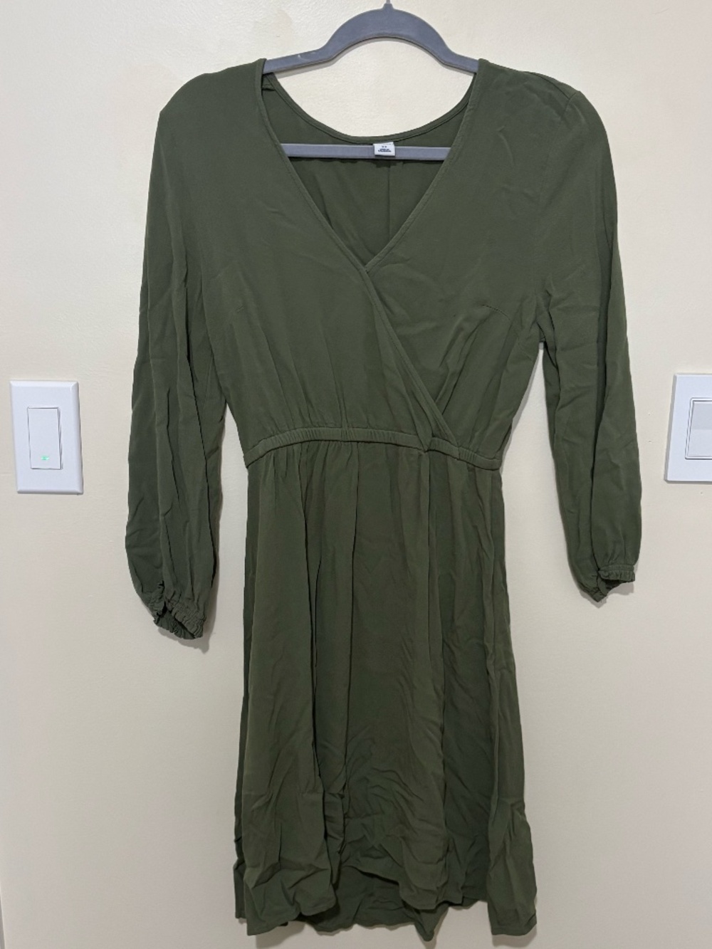 Long Sleeve Dress in Olive Green Size XS Old Navy
